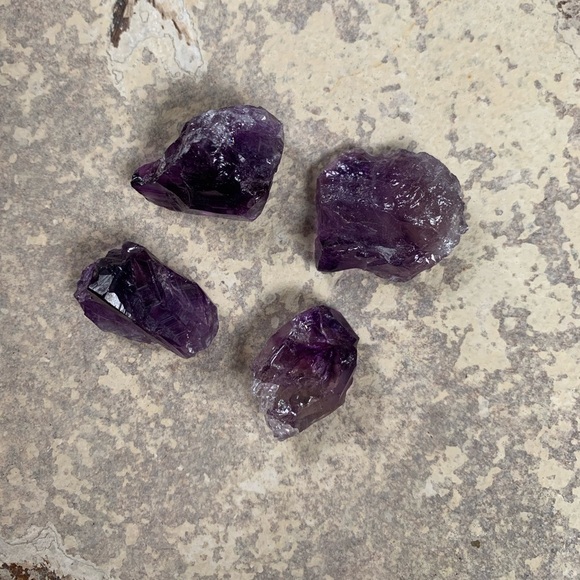 Genuine Rough Raw Amethyst Crystal Set - Picture 1 of 6